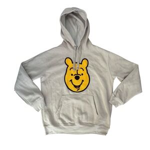 Disney Winnie the Pooh Hoodie Embroidered Sand‎ Graphic Pullover Womens Large